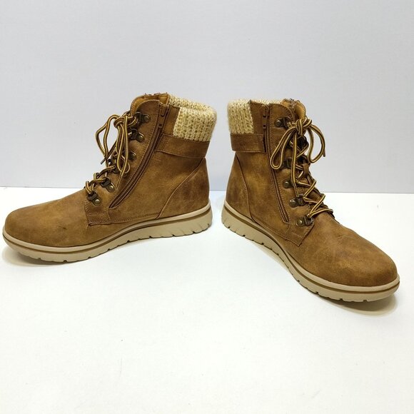 Cliffs White Mountain Ankle Boots Hearty Women's 10M Rustic Lace Up Side Zipper - Picture 7 of 12